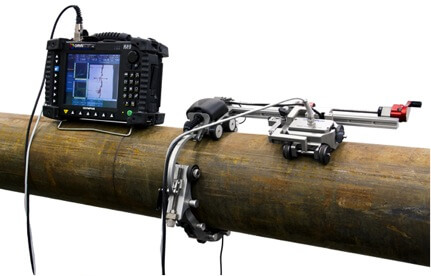 Piping chain scanner eddy current array mapping of large areas